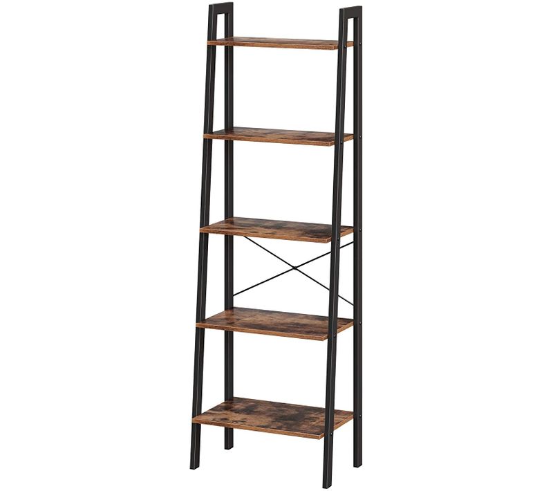 Étagère Vintage En Escalier Bibliothèque à 5 Niveaux Rangement Avec Cadre Métallique