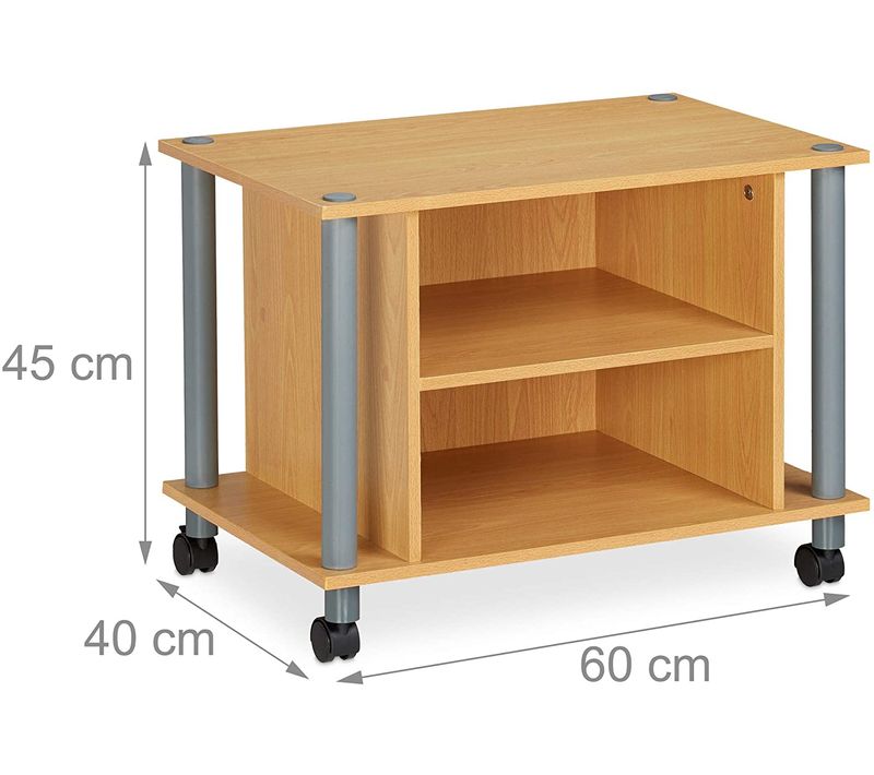 Meuble TV Compartiments Étagère Buffet à Roues Pour Téléviseur 60 Marron 13_0001659