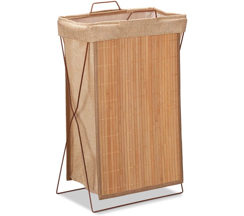 Panier Corbeille Bambou 40 Litres Panier Pliable Sac à Linge Anse Pliant 61 Cm Nature