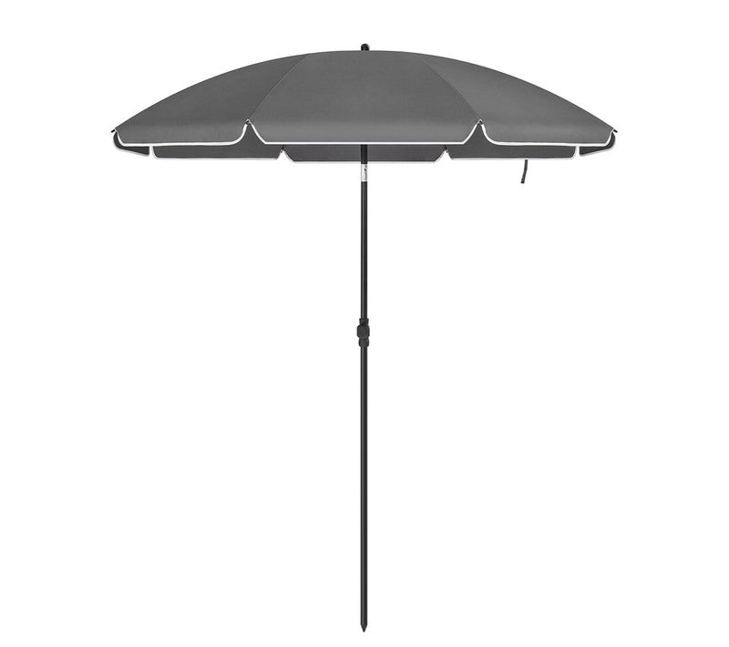 Parasol De Jardin Diamètre 2 M Ombrelle Protection Upf 50+ Inclinable Portable Résistant Au Vent