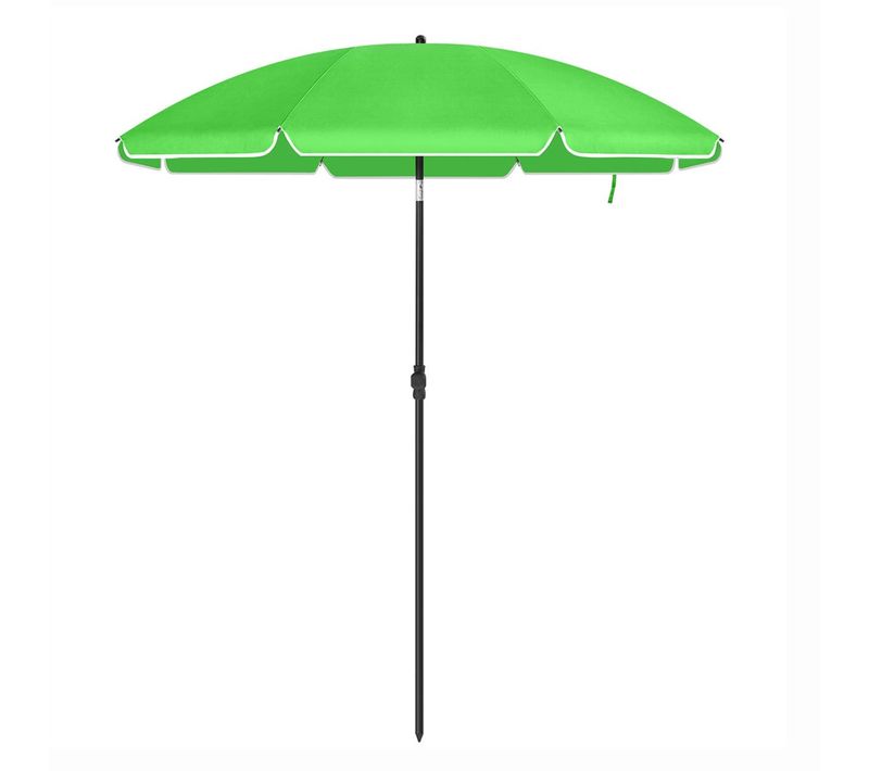 Parasol De Jardin Diamètre 2 M Ombrelle Protection Upf 50+ Inclinable Portable Résist