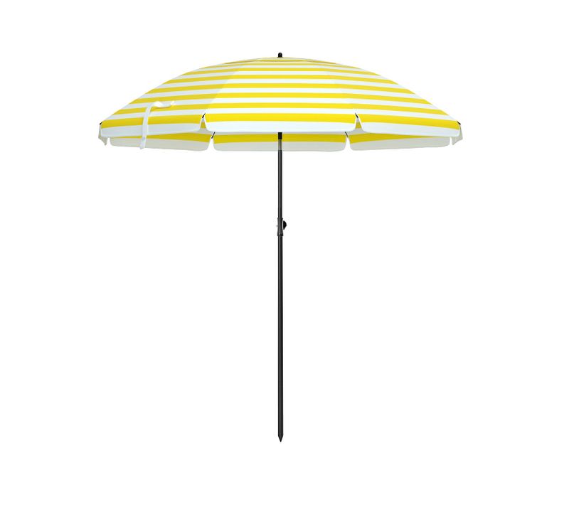 Parasol De Plage Diamètre 2 M Ombrelle De Jardin Protection Upf 50+ Inclinable Portab