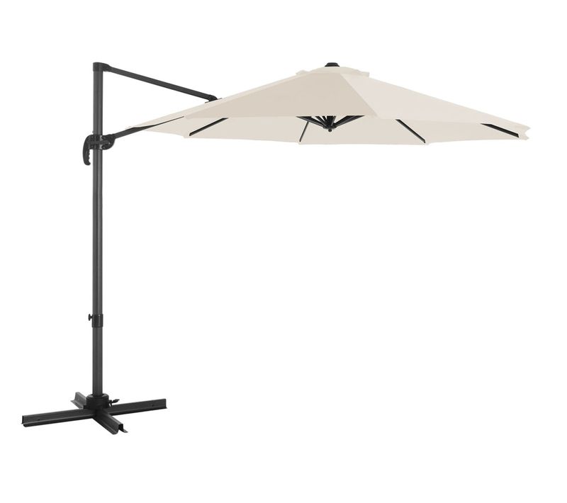Parasol Décentré De Jardin Ombrelle De Terrasse Rotatif à 360° Diamètre 3 M Protectio