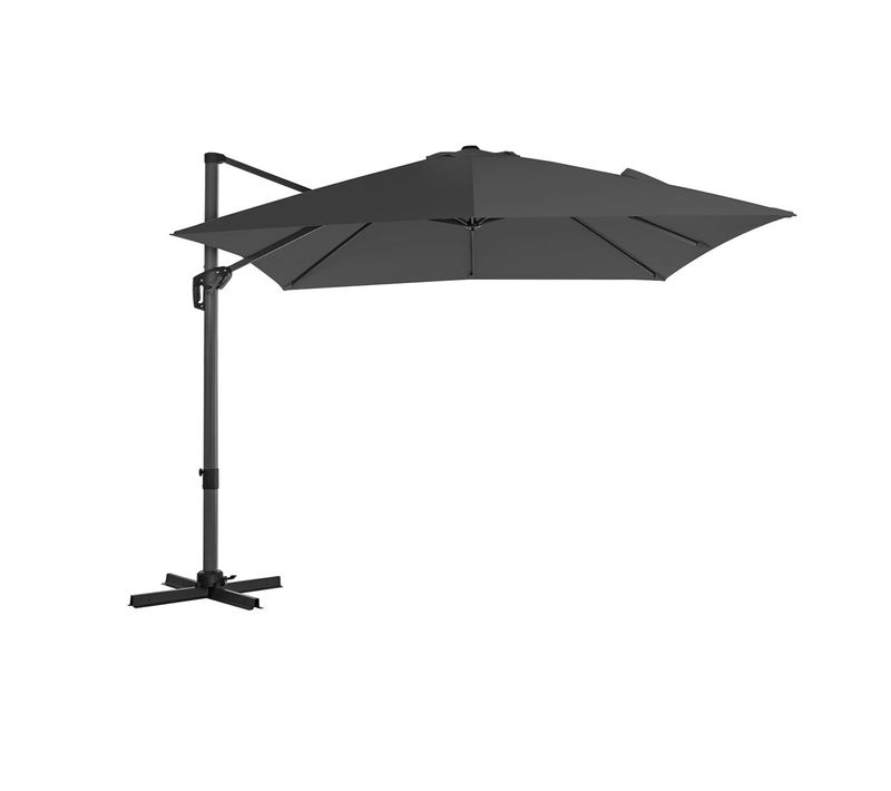 Parasol Décentré De Jardin 3 X 3 M Ombrelle De Terrasse Toile Carrée Protection Solaire
