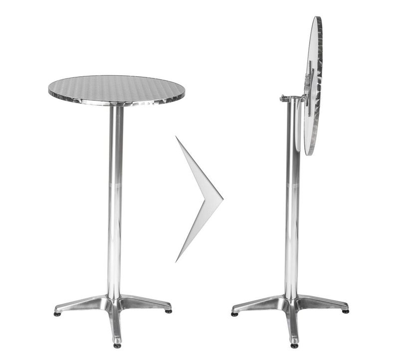 Mange Debout Aluminium Diamètre Table 60 Cm Diamètre Pied 5,8 Cm Pliable Hauteur Régl