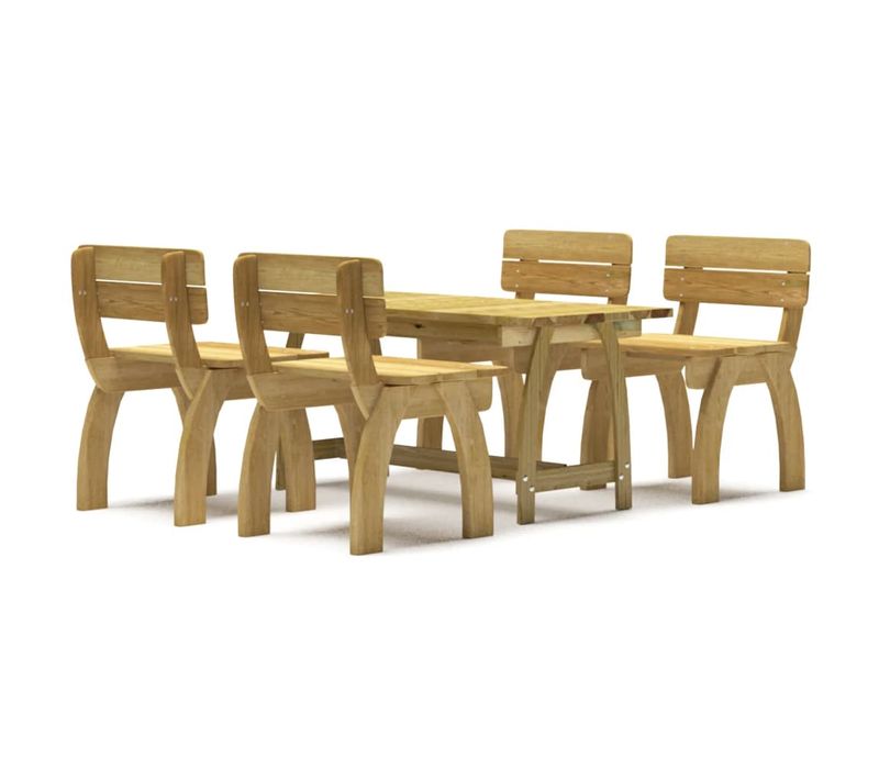 Mobilier De Salle à Manger De Jardin 5 Pièces Bois De Pin Imprégné 02_0014592