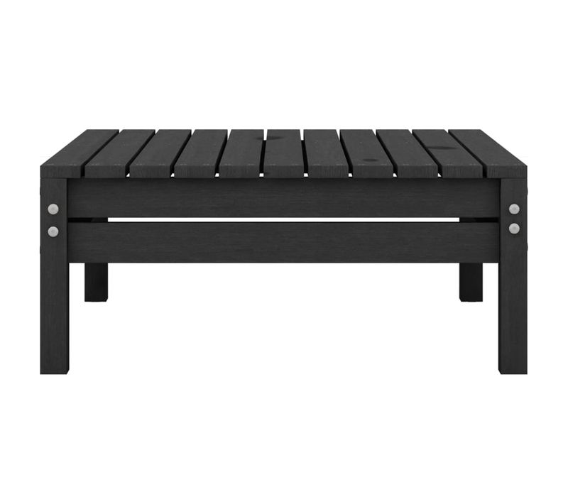 Repose-pied De Jardin Noir Bois De Pin Solide 02_0014949