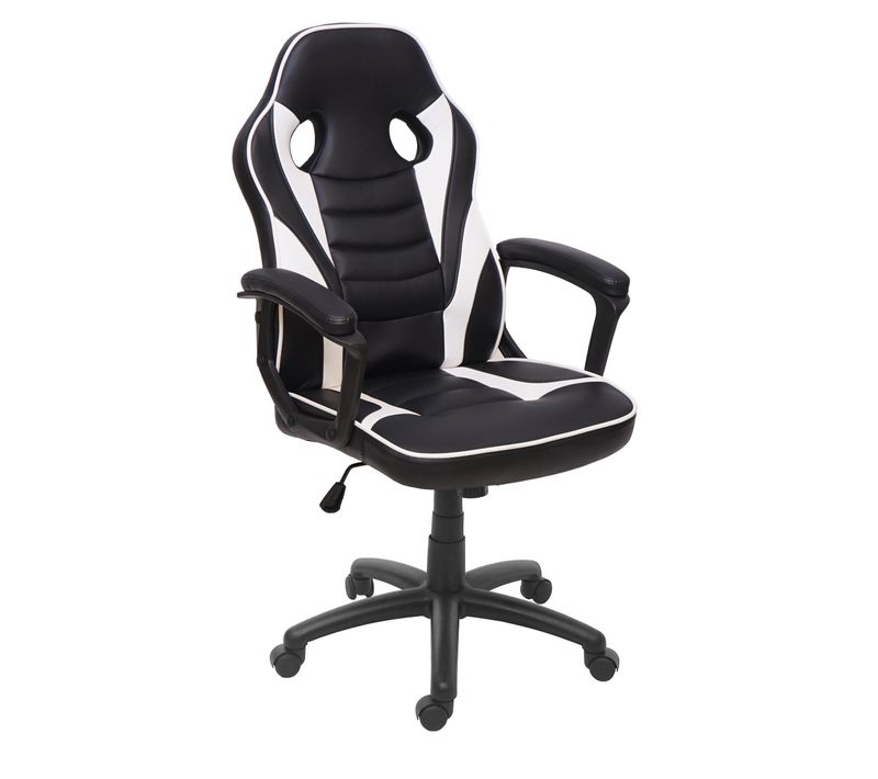 Fauteuil Chaise De Bureau Gamer Sur Roulettes Forme Ergonomique Pivotant Hauteur Réglable