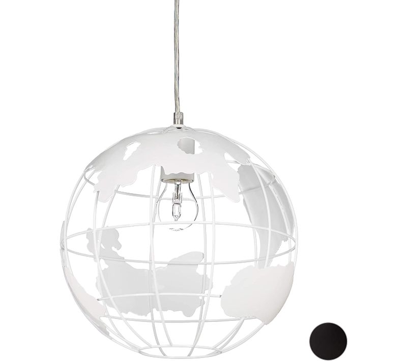 Lampe Murale Lampadaire Décoration Design à Suspension Abat-jour Boule Globe Blanc 13_0001352_2