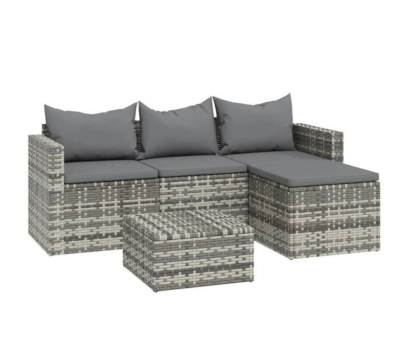 Salon De Jardin Meuble D'extérieur Ensemble De Mobilier 3 Pièces Avec Coussins Gris R