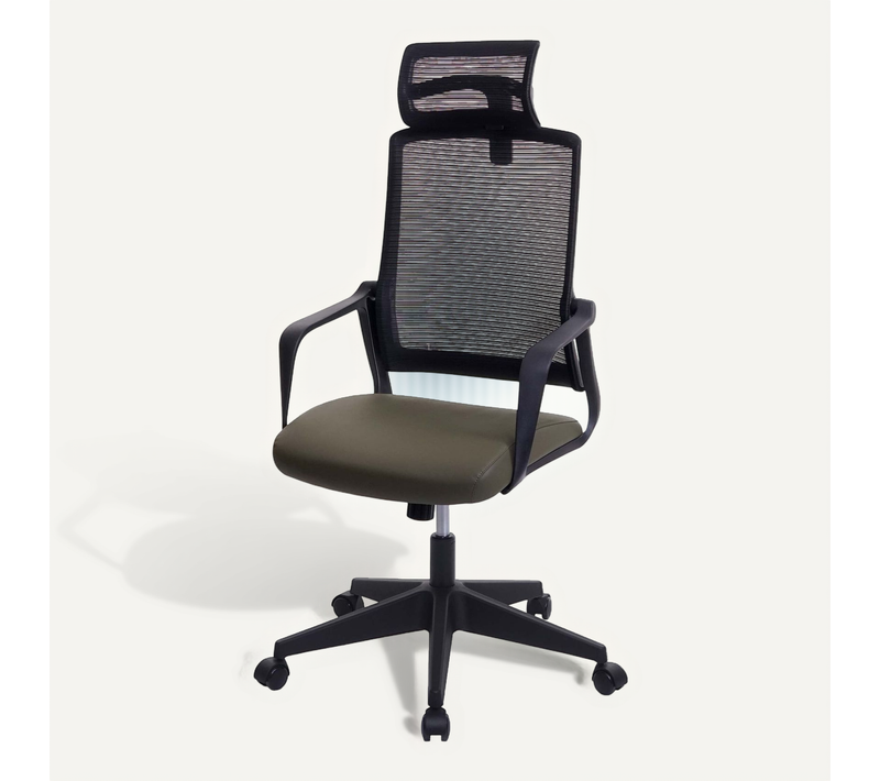 Fauteuil De Bureau Ergonomique Pivotante Avec Accoudoirs Et Dossier En Tissu Mesh Olive Vert 04_00