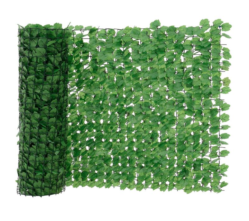 Clôture Avec Feuilles Brise Vue Brise Polyester Plastique Fil De Fer 300 X 100 Cm