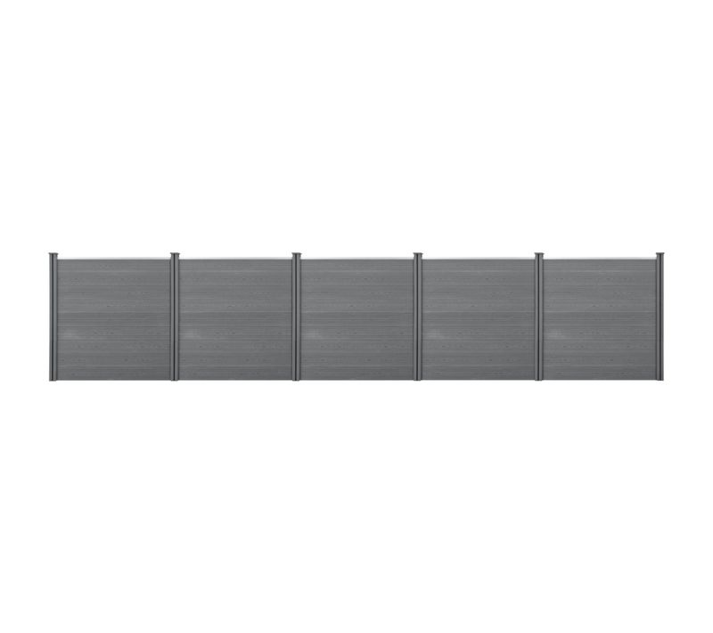 Clôture Brise Vue Brise Vent Bois Composite (wpc) 183 X 879 Cm Gris 03_0001452