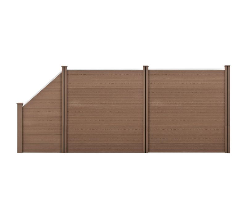 Clôture Brise Vue Brise Vent Bois Composite (wpc) Quadratique Et Oblique Brun