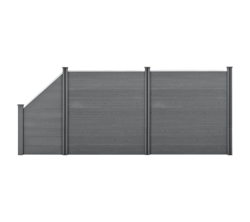 Clôture Brise Vue Brise Vent Bois Composite (wpc) Quadratique Et Oblique 183 X 451 Cm