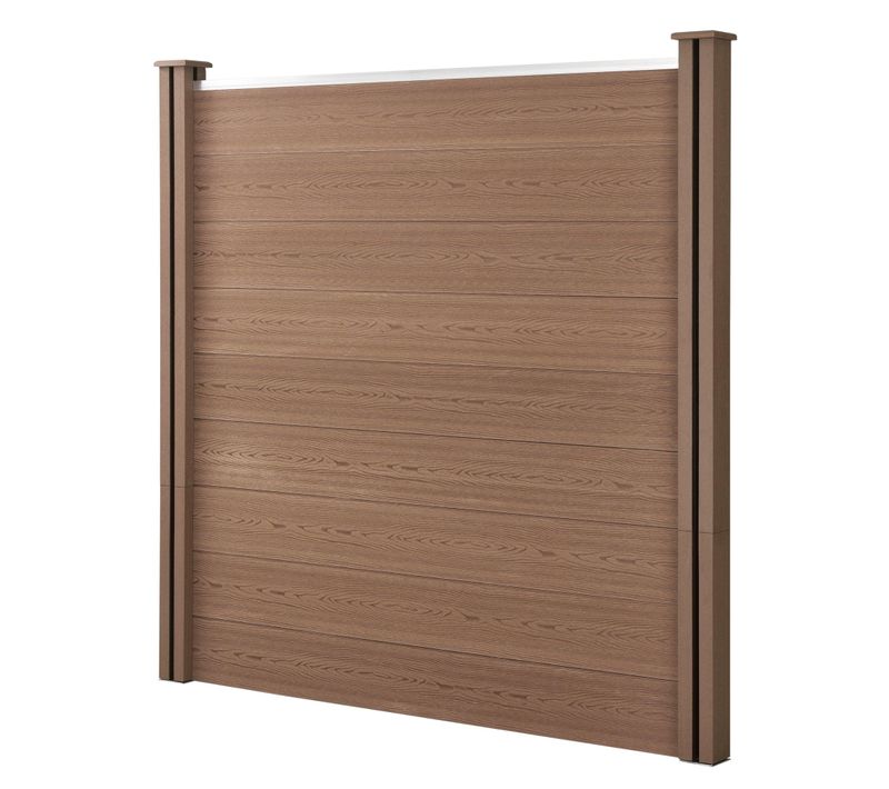 Clôture De Jardin Brise Vue Brise Vent Bois Composite (wpc) Brun 183 X 187cm 03_00014