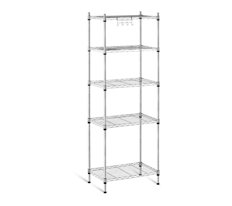 Étagère 5 Tablettes Professionnelle 35 X 55 X 150 Cm - 150 Kg Métallique Grise 14_000