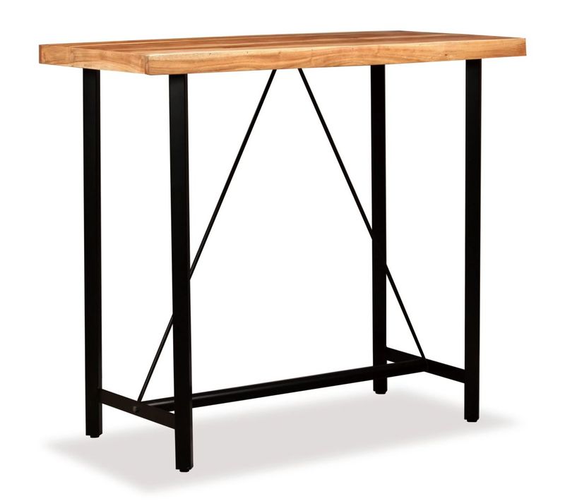 Table Haute Mange Debout Bar Bistrot Bois Massif De Sesham 120 Cm 0902088