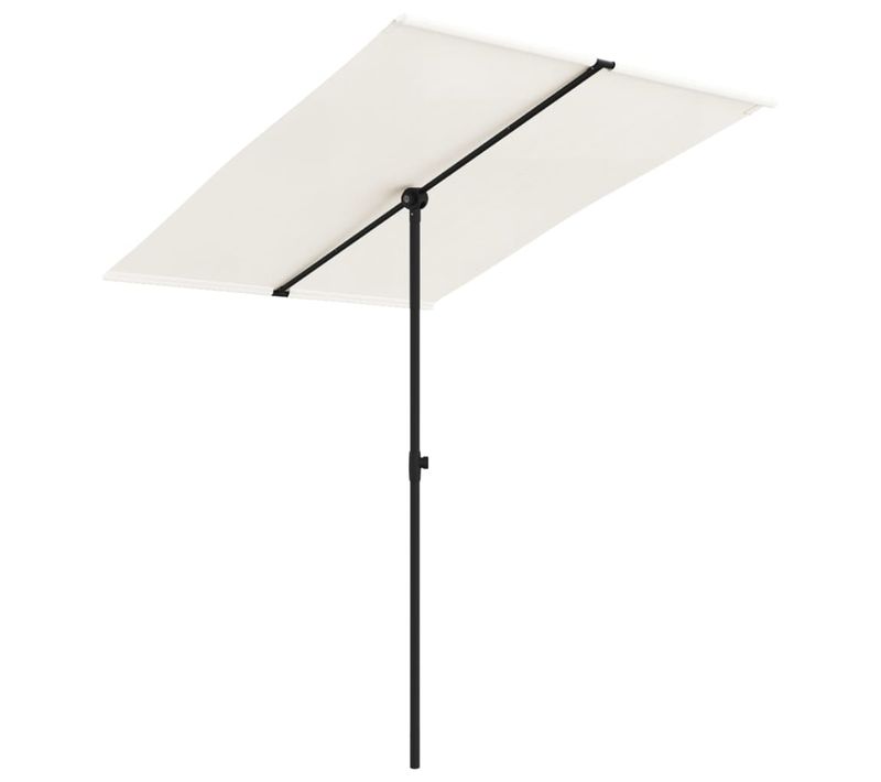 Parasol D'extérieur Avec Mât En Aluminium 2 X 1,5 M Blanc Sable 02_0021267