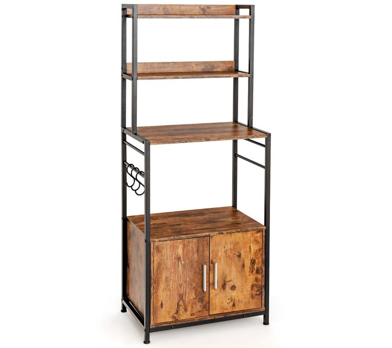 Étagère De Cuisine à 4 Niveaux 60 X 40 X 150 Cm Desserte Pour Four à Micro-ondes Avec