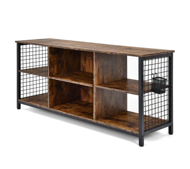 Meuble TV Industriel Pour Téléviseurs Jusqu'à 65 Table Console Multimédia à 3 Niveaux