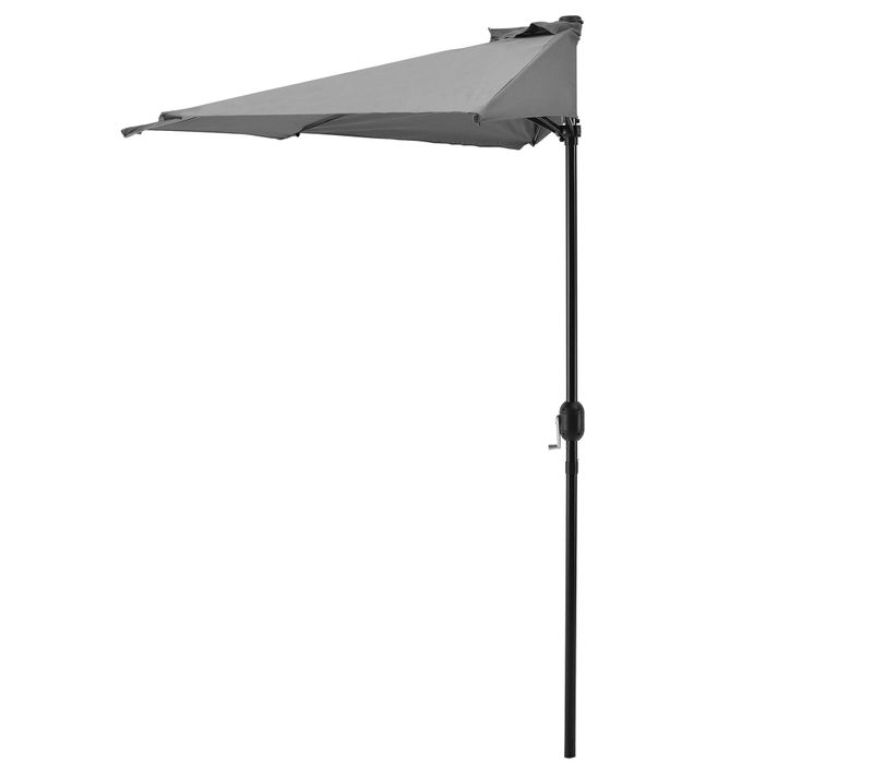 Demi Parasol De Terrasse Balcon Polyester 300 Cm Gris 03_0001611