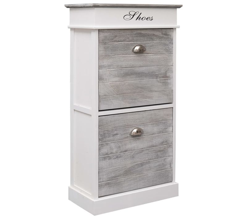 Armoire à Chaussures Range Chaussures Rangement Meuble Entrée Couloir Salon 50 X 28 X 98 Cm Bois