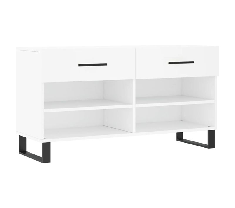 Banc à Chaussures Bottes Commode Étagère Meuble Entrée Rangement 102 X 35 X 55 Cm Bois