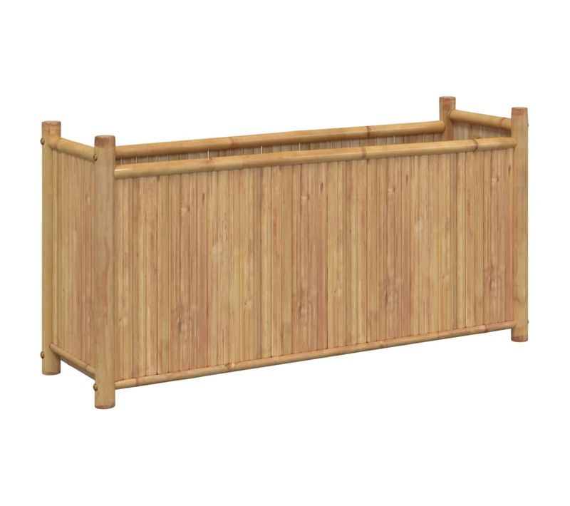 Jardinière Bac Lit Surélevé Plantes Fleurs Terrasse Jardin 100 X 30 X 50 Cm Bambou