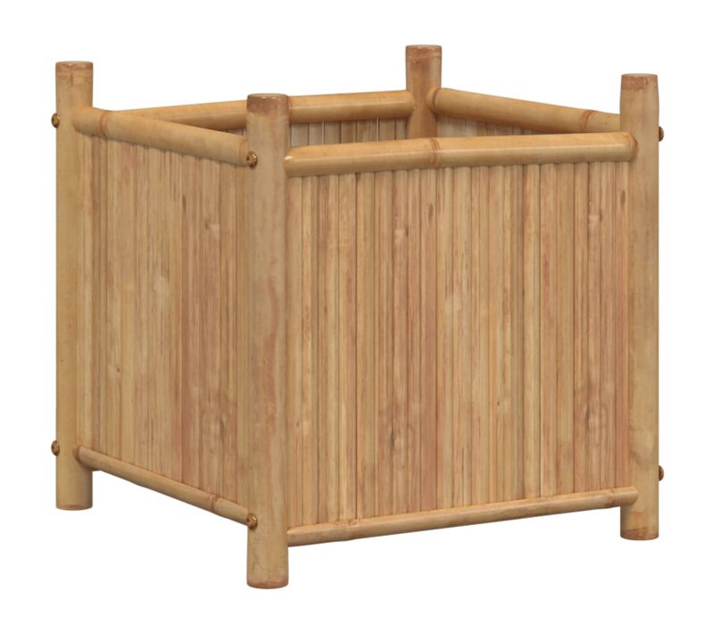 Jardinière Bac Lit Surélevé Plantes Fleurs Terrasse Jardin 40 X 40 X 40 Cm Bambou