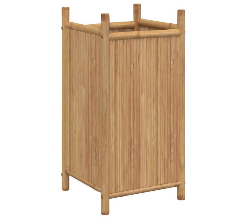 Jardinière Bac Lit Surélevé Plantes Fleurs Terrasse Jardin 40 X 40 X 80 Cm Bambou