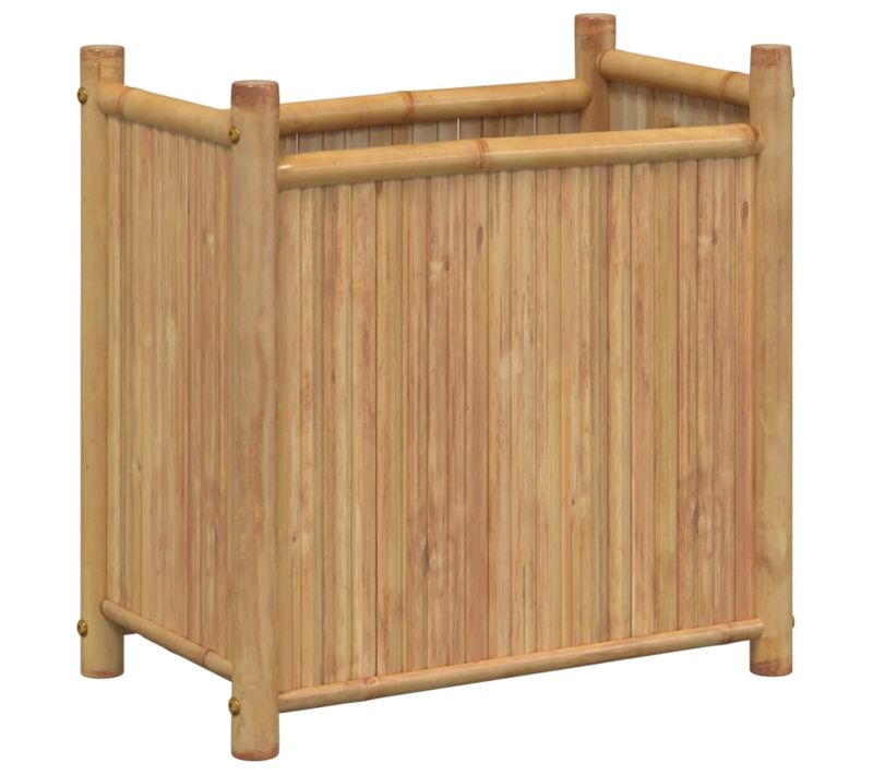 Jardinière Bac Lit Surélevé Plantes Fleurs Terrasse Jardin 50 X 30 X 25 Cm Bambou