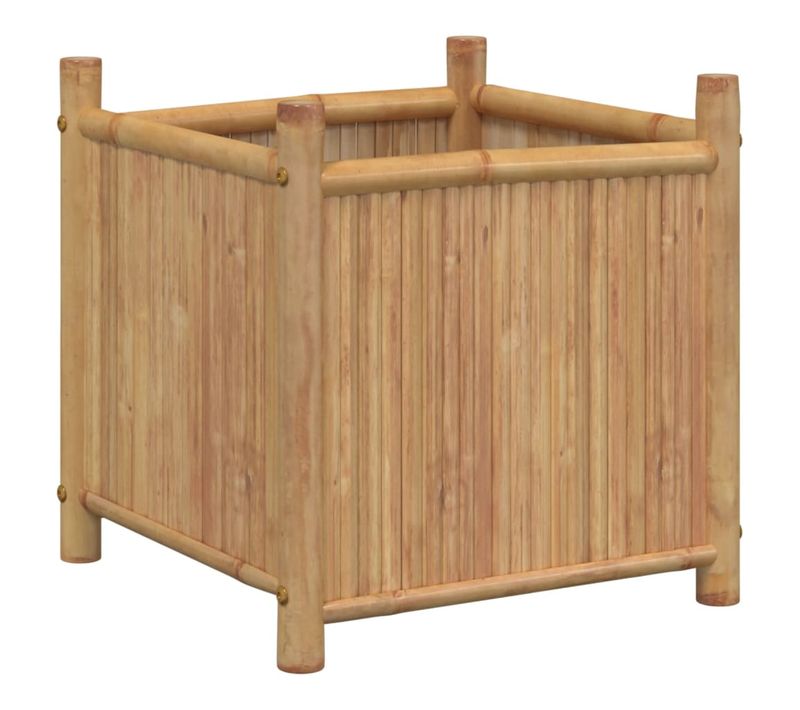 Jardinière Bac Lit Surélevé Plantes Fleurs Terrasse Jardin 50 X 50 X 50 Cm Bambou