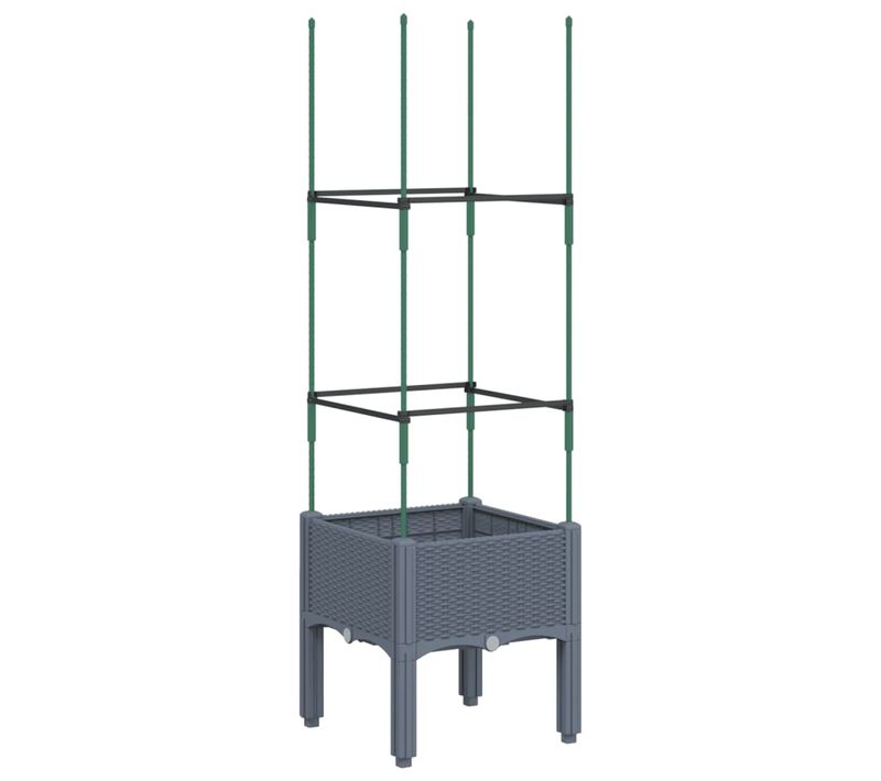 Jardinière Bac Lit Surélevé Plantes Fleurs Terrasse Jardin Avec Treillis 40 X 40 X 14