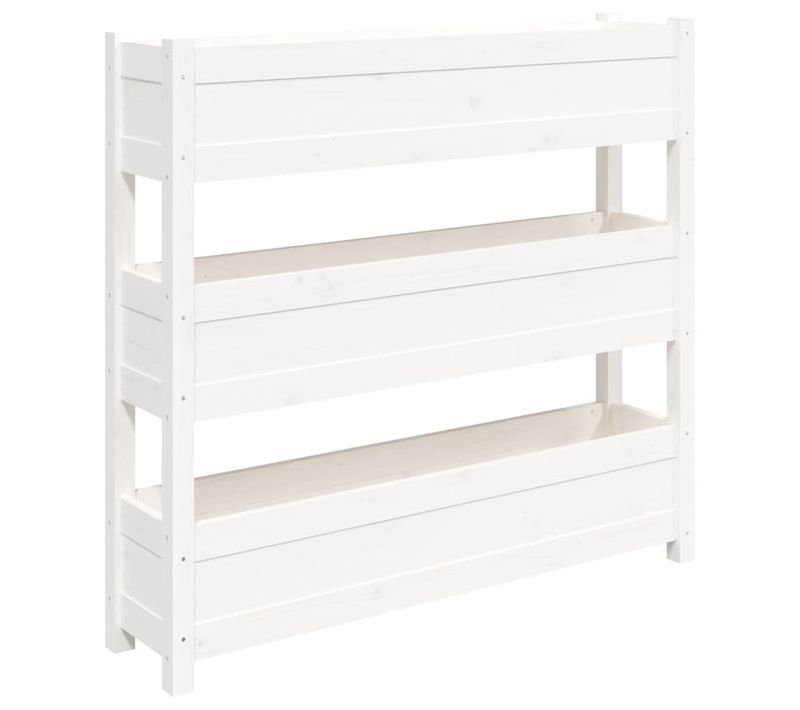 Jardinière Bac Lit Surélevé Plantes Fleurs Terrasse Jardin 112 X 25 X 104,5 Cm Bois