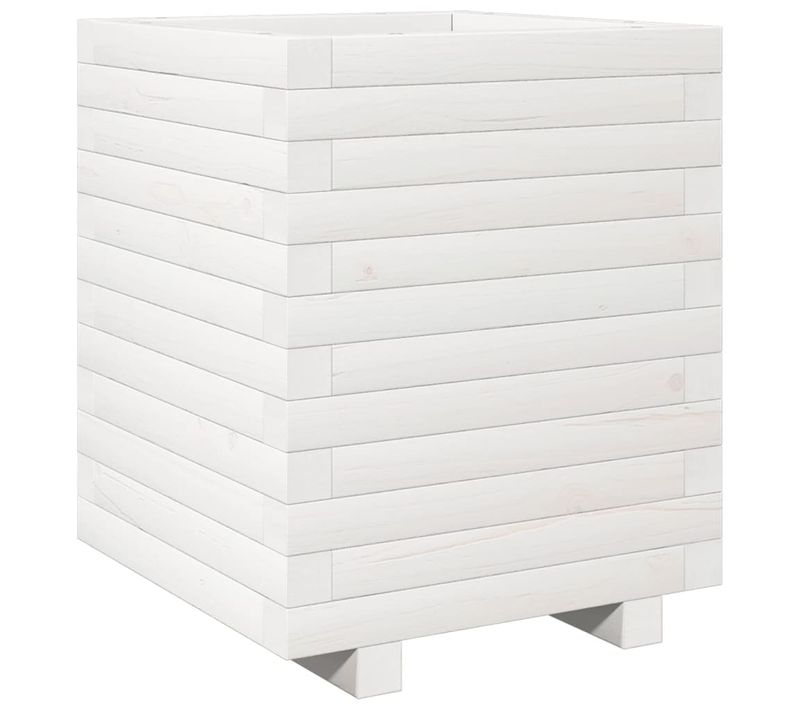 Jardinière Bac Lit Surélevé Plantes Fleurs Terrasse Jardin 40 X 40 X 49,5 Cm Bois