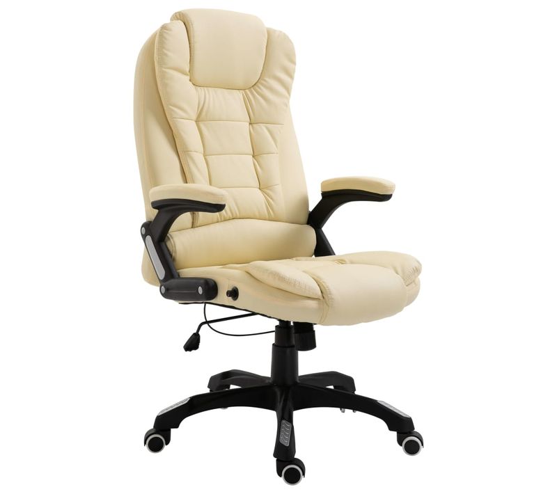 Chaise Fauteuil Siège De Bureau Informatique Étude Simili Crème 02_0024000