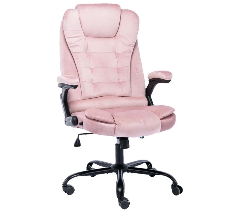 Chaise Fauteuil Siège De Bureau Informatique Étude Rosevelours Rose 02_0024058