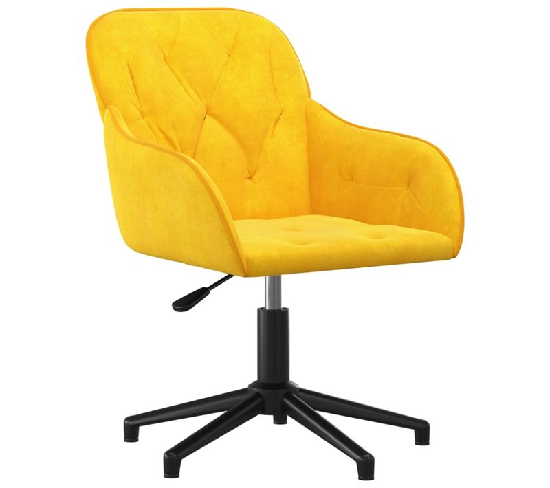 Chaise Fauteuil Siège Pivotante De Bureau Informatique Étude Jaune Velours Jaune 02_0