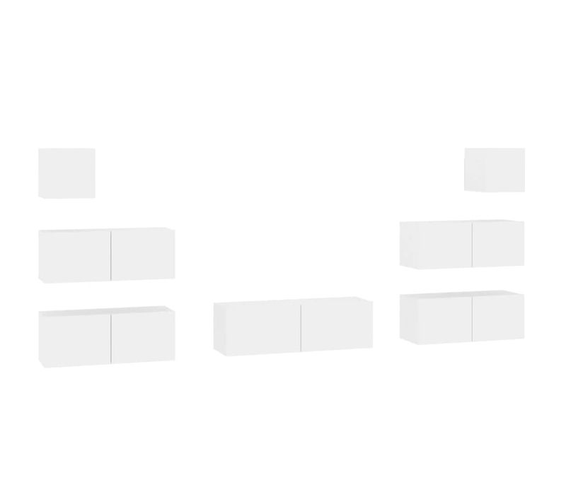 Ensemble De Meubles Armoire Buffet TV Télévision Salon Chambre Séjour 7 Pièces Bois