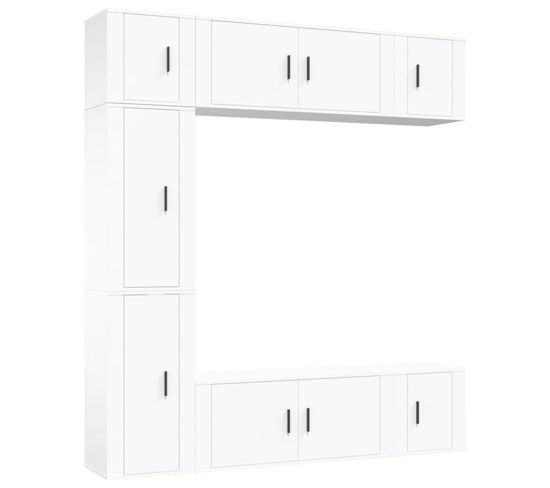 Ensemble De Meubles Armoire Buffet TV Télévision Salon Chambre Séjour 7 Pièces Bois