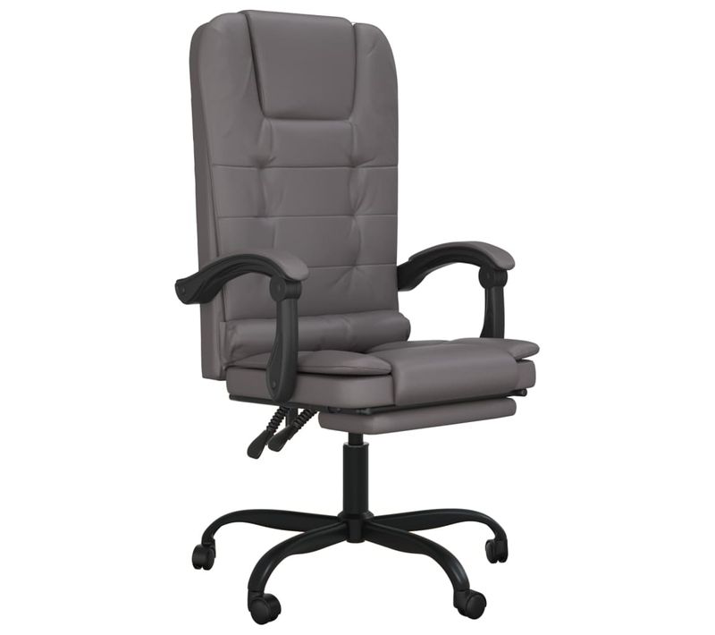 Fauteuil De Massage Inclinable De Bureau Informatique Étude Simili Gris 02_002540