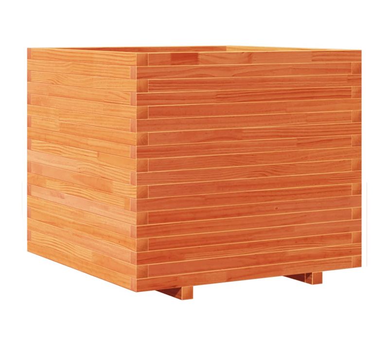 Jardinière Bac Lit Surélevé Plantes Fleurs Terrasse Jardin Cire 80 X 80 X 72 Cm Bois