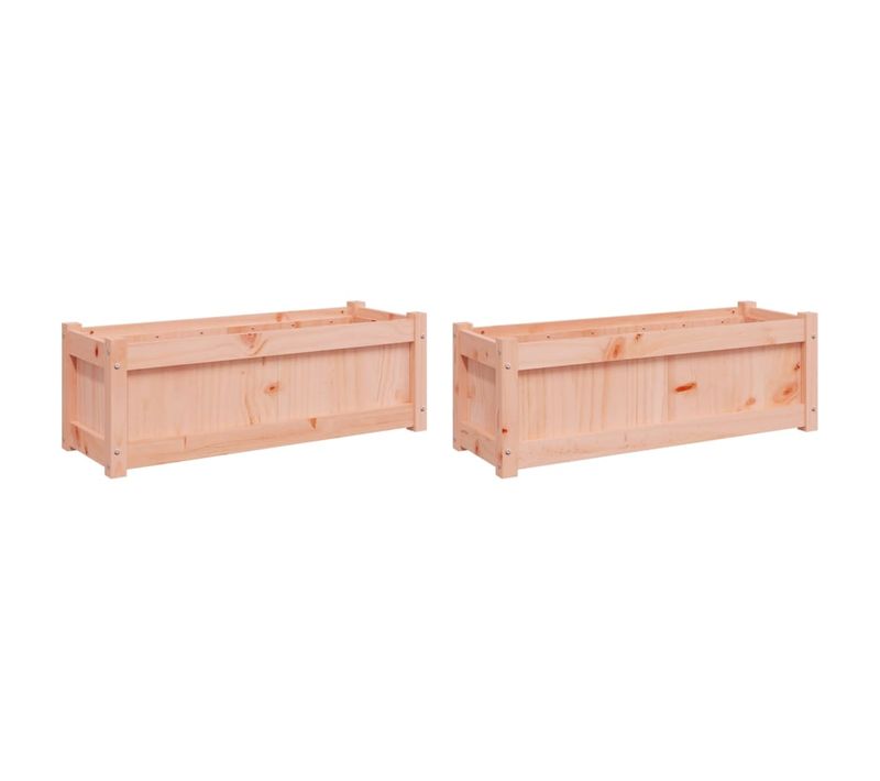 Jardinière Bac Lit Surélevé Plantes Fleurs Jardin Terrasses Lot De 2 Cm Bois Massif