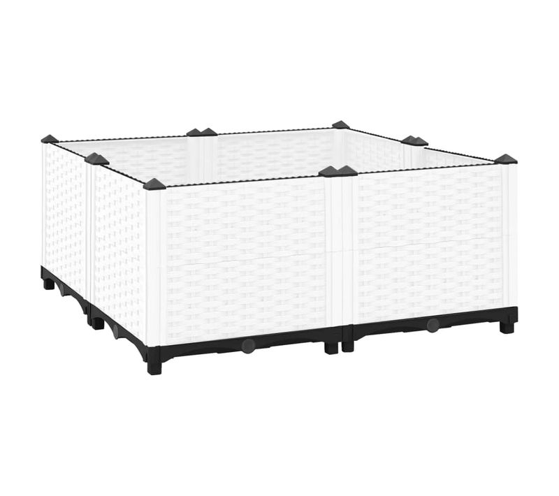 Jardinière Bac Lit Surélevé Plantes Fleurs Terrasse Jardin 80 X 80 X 38 Cm Polypropylène