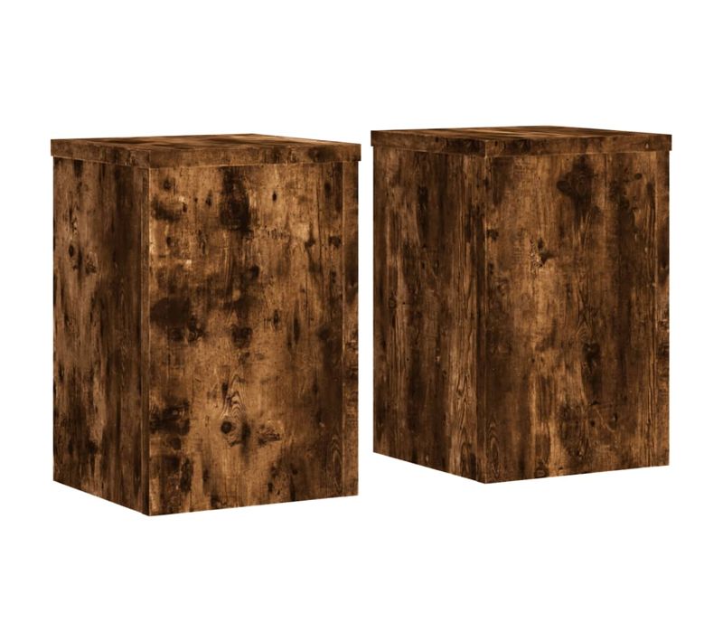 Supports Pour Plantes Meuble Fleurs Lot De 2 Bois D'ingénierie Marron 02_0045301