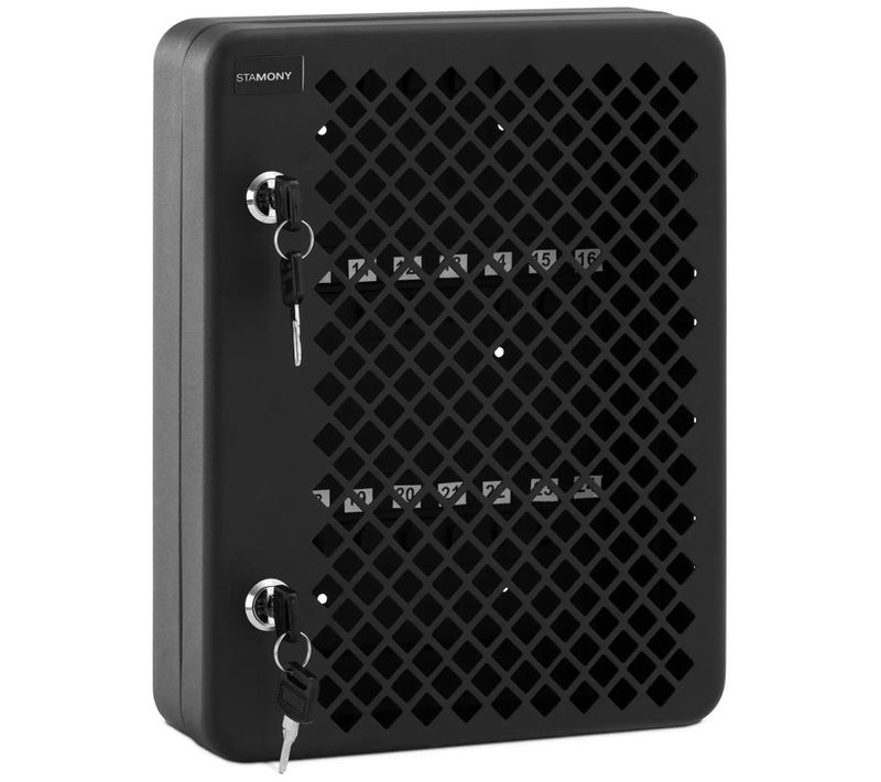 Boîte à Clés 24 Clés Avec Numéros Double Verrouillage Fer Noir 14_0008429