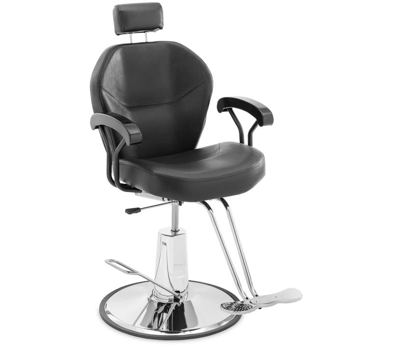 Fauteuil De Coiffeur Professionnel Appui-tête Et Repose-pieds 150 Kg Inclinable Acier