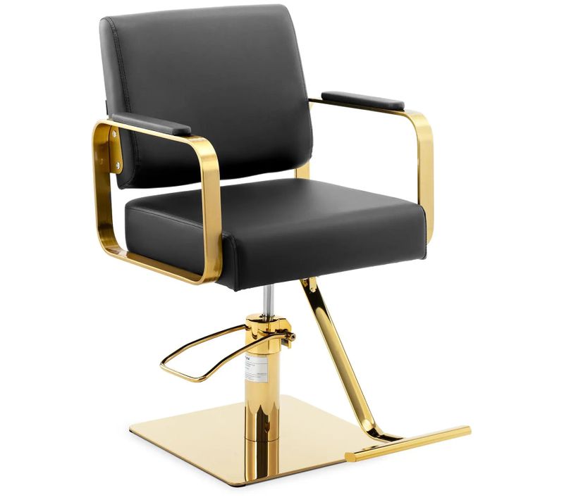 Fauteuil De Coiffeur Professionnel Avec Repose-pieds 200 Kg Acier Inoxydable Pvc Noir