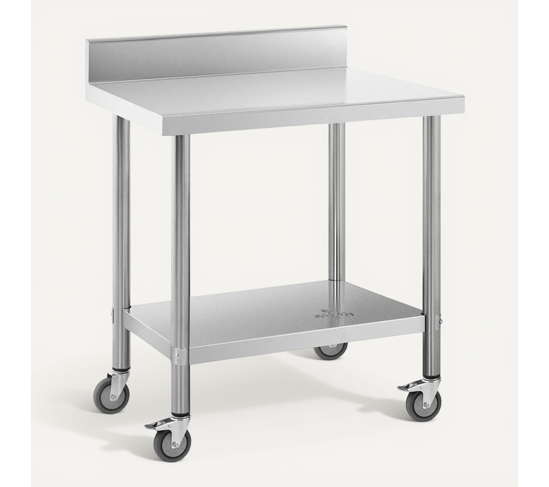 Table De Travail Cuisine Professionnel Premium 60 X 80 Cm 135 Kg Dosseret Acier Inoxy